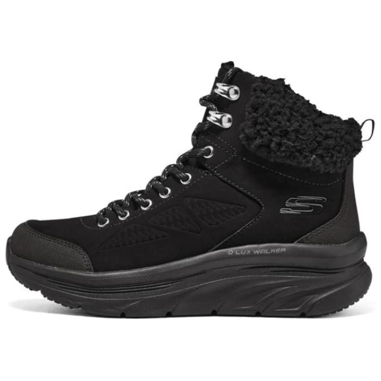 Зимние ботинки Skechers с мехом и логотипом, черный