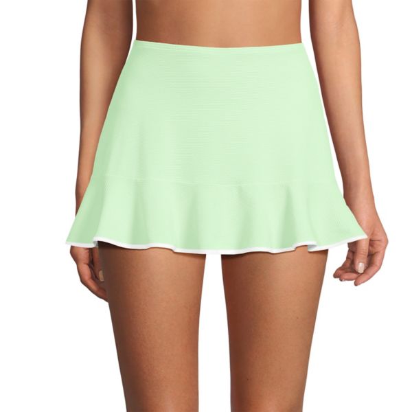 

Женские мини-шорты для плавания с рюшами по краю из пике Lands' End, цвет icy mint white