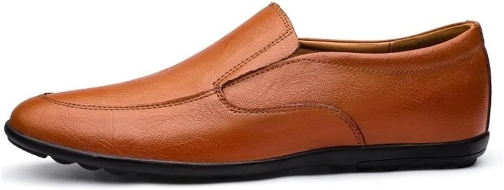 Лоферы кожаные мужские, модель Brogues, желтый DHFIRUFSHLO