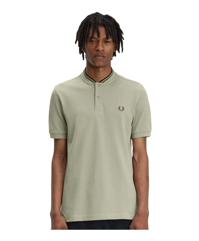 

Рубашка Поло с воротником бомбером Fred Perry, серый