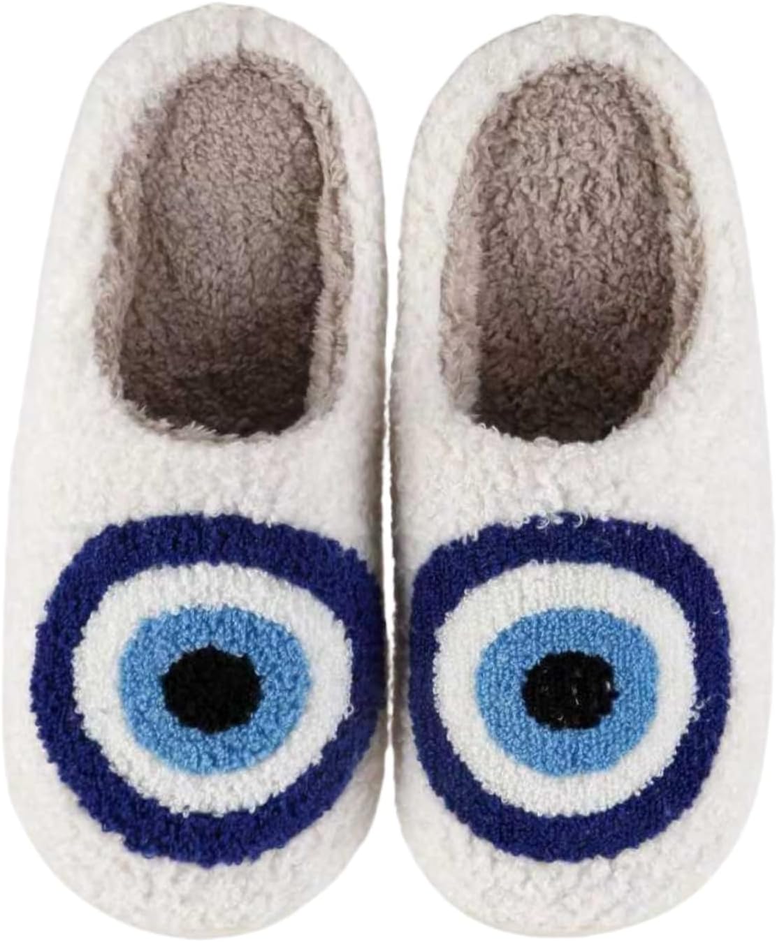 

HFBAOEGU Уютные домашние эластичные тапочки Ретро с эффектом памяти Мягкие тапочки для женщин и мужчин Милые мультяшные плюшевые пушистые теплые тапочки с меховой подкладкой Зимние домашние тапочки, Blueeyes