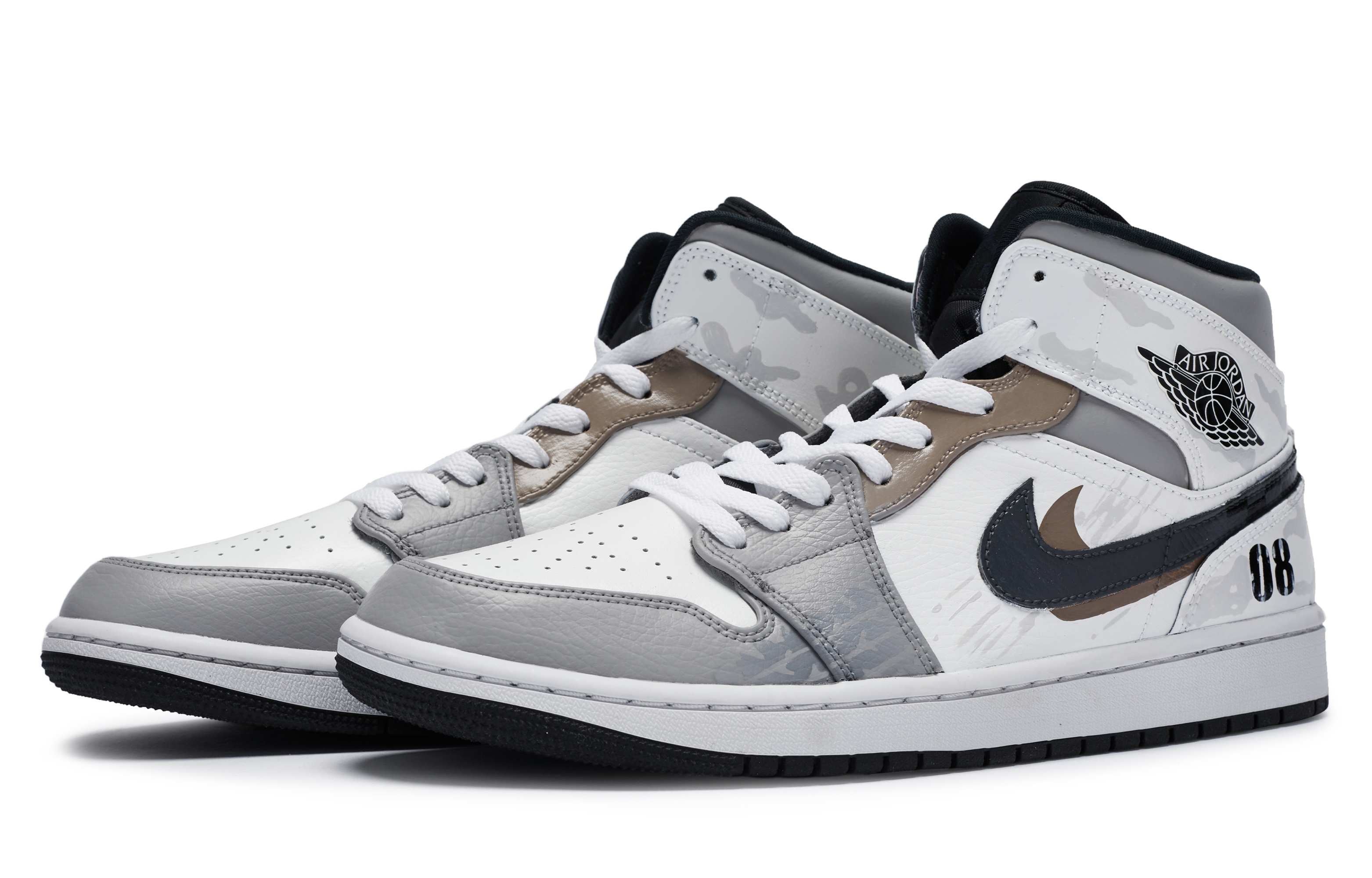 

Кроссовки Air Jordan 1 Vintage Basketball Shoes Men Mid-top Brown, черный