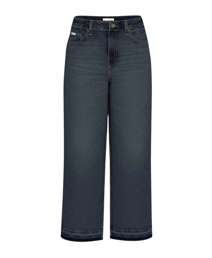 

Синие укороченные джинсы с широкими штанинами Guess, синий