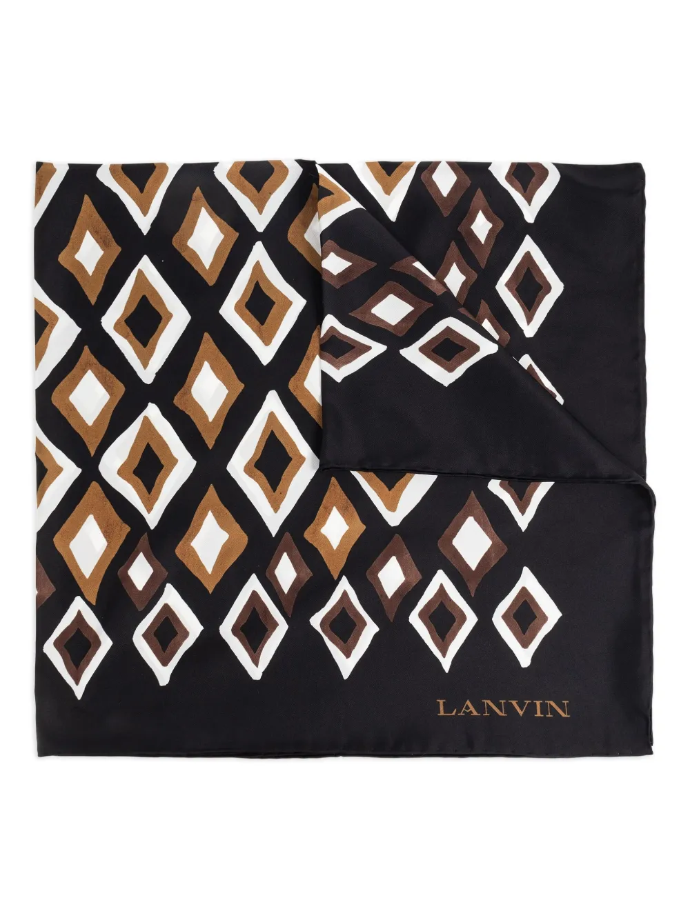 

Шелковый шарф с геометрическим узором Lanvin, черный