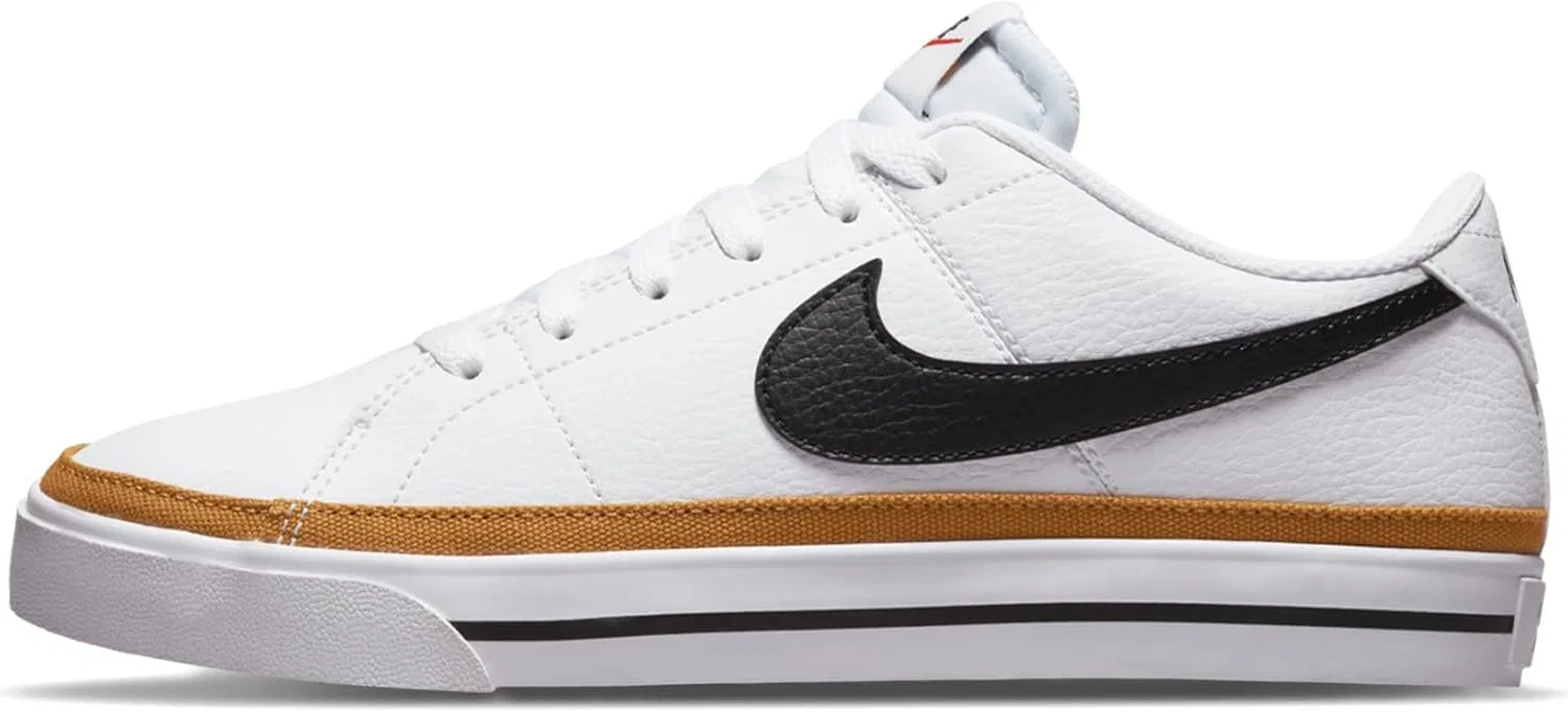 Кроссовки теннисные Nike Court Legacy Next Nature, белый/черный/Desert Ochre/Team Orange