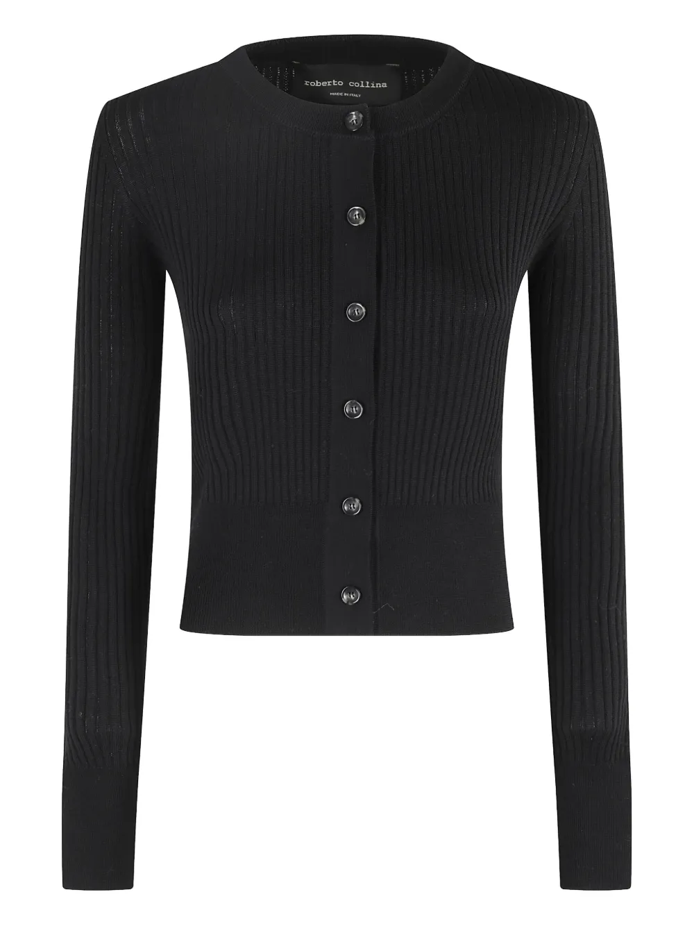 

Кардиган в рубчик Roberto Collina, черный
