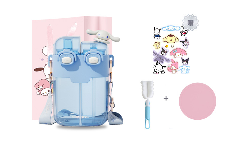 

Стильная унисекс кружка для студентов, летняя новинка, пластик, 780 мл Sanrio, Cinnamon Dog + Sticker, Cup Brush, Tote Bag, Coaster