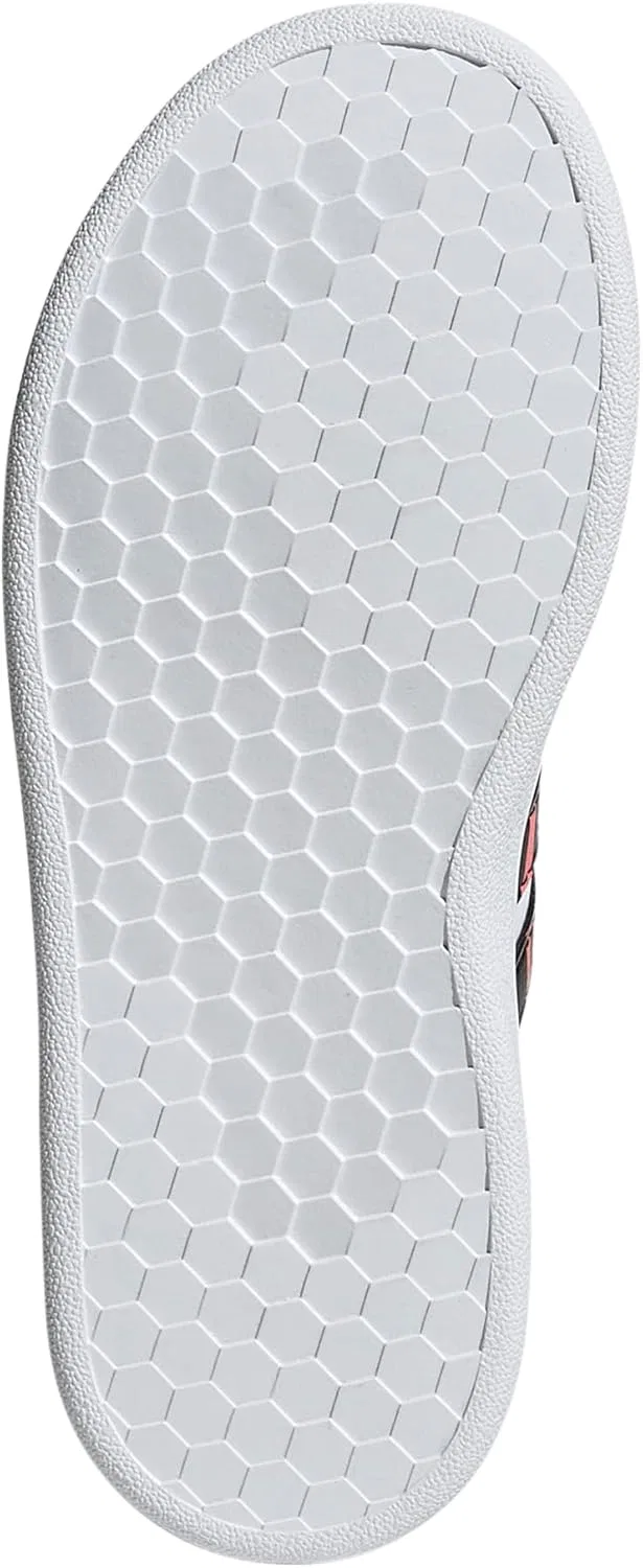 Кроссовки теннисные детские adidas Grand Court, белый/черный/кислотно-красный — фото 4