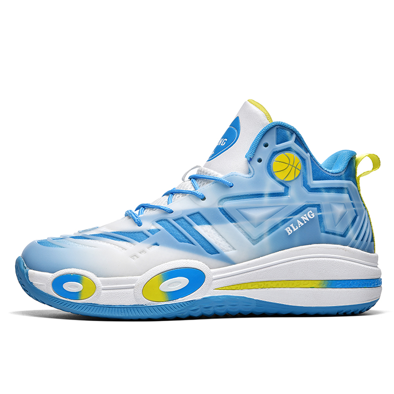 

MUSNODO Амортизирующие баскетбольные кроссовки Mid Top с противоскользящими и износостойкими свойствами Unisex бело-голубые, цвет White Blue