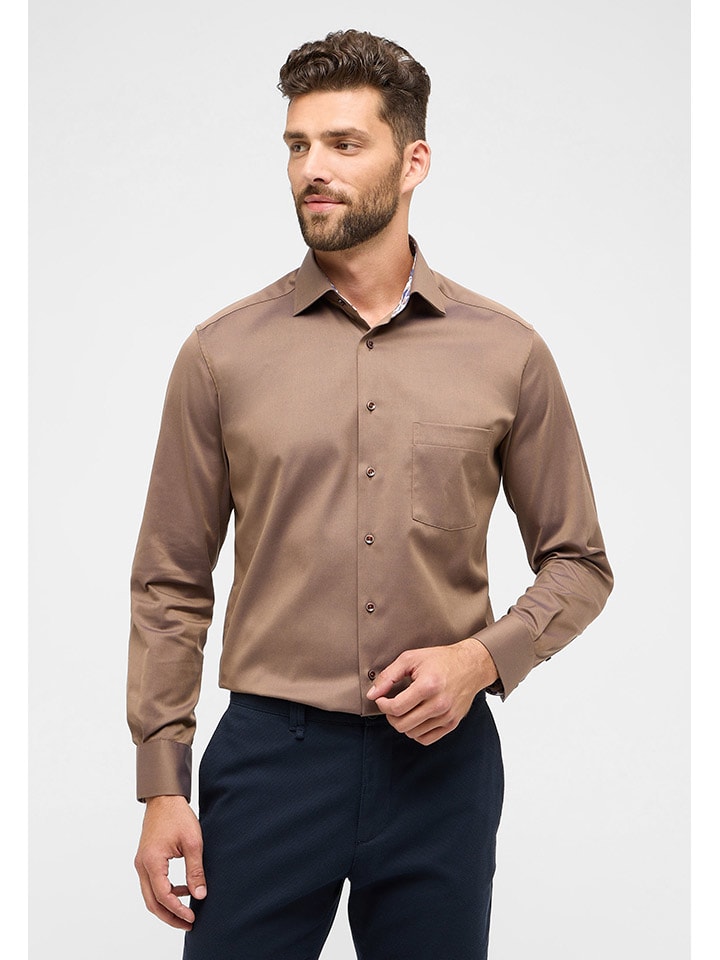 

Eterna Рубашка - современный крой - светло-коричневого цвета