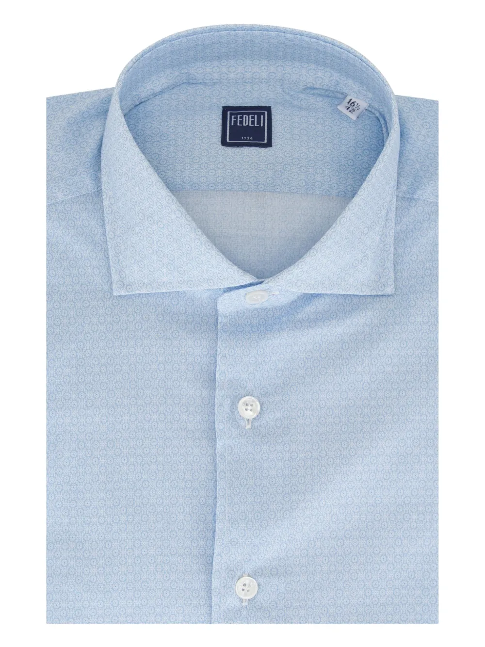 

Рубашка с геометрическим принтом Fedeli, синий
