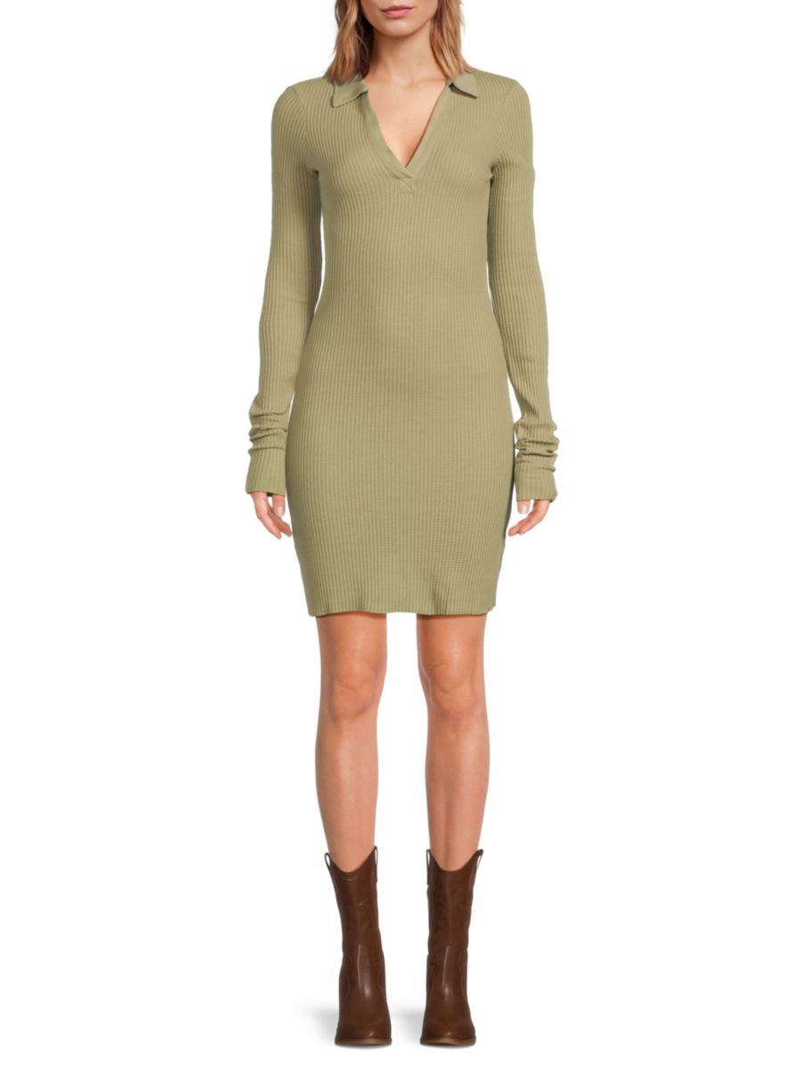 

Мини-платье с облегающим воротником Johnny Collar The Range, цвет Moss