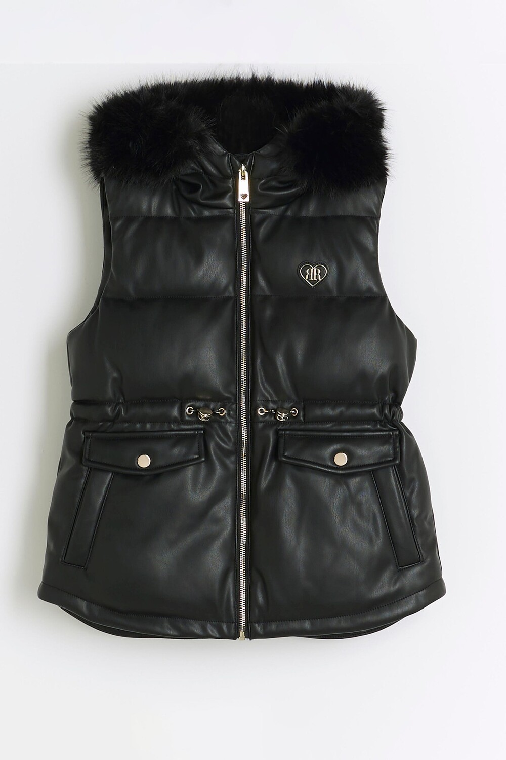 

Жилет из искусственной кожи River Island, черный