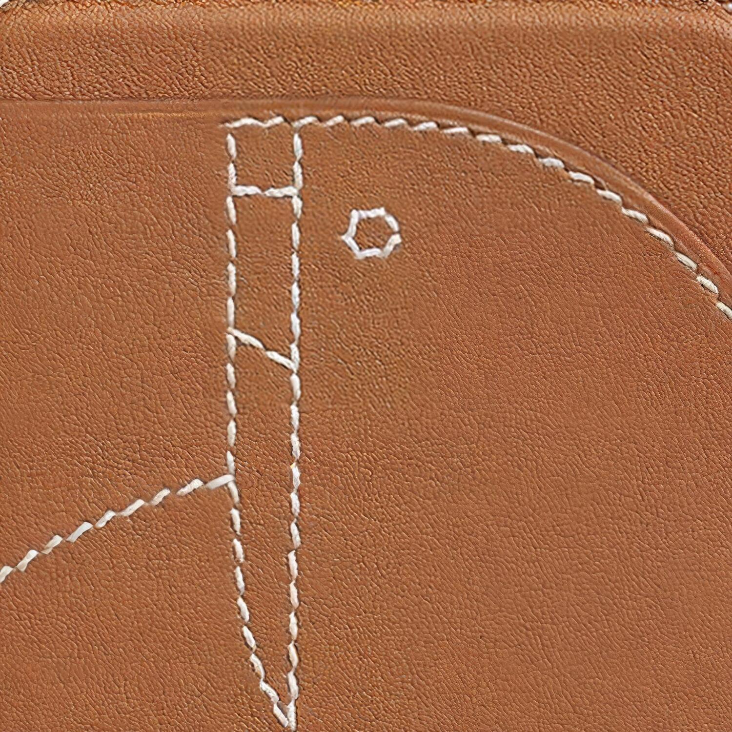 Магсейф Свифт Кожаный Картхолдер Унисекс Золотой HERMES — фото 4