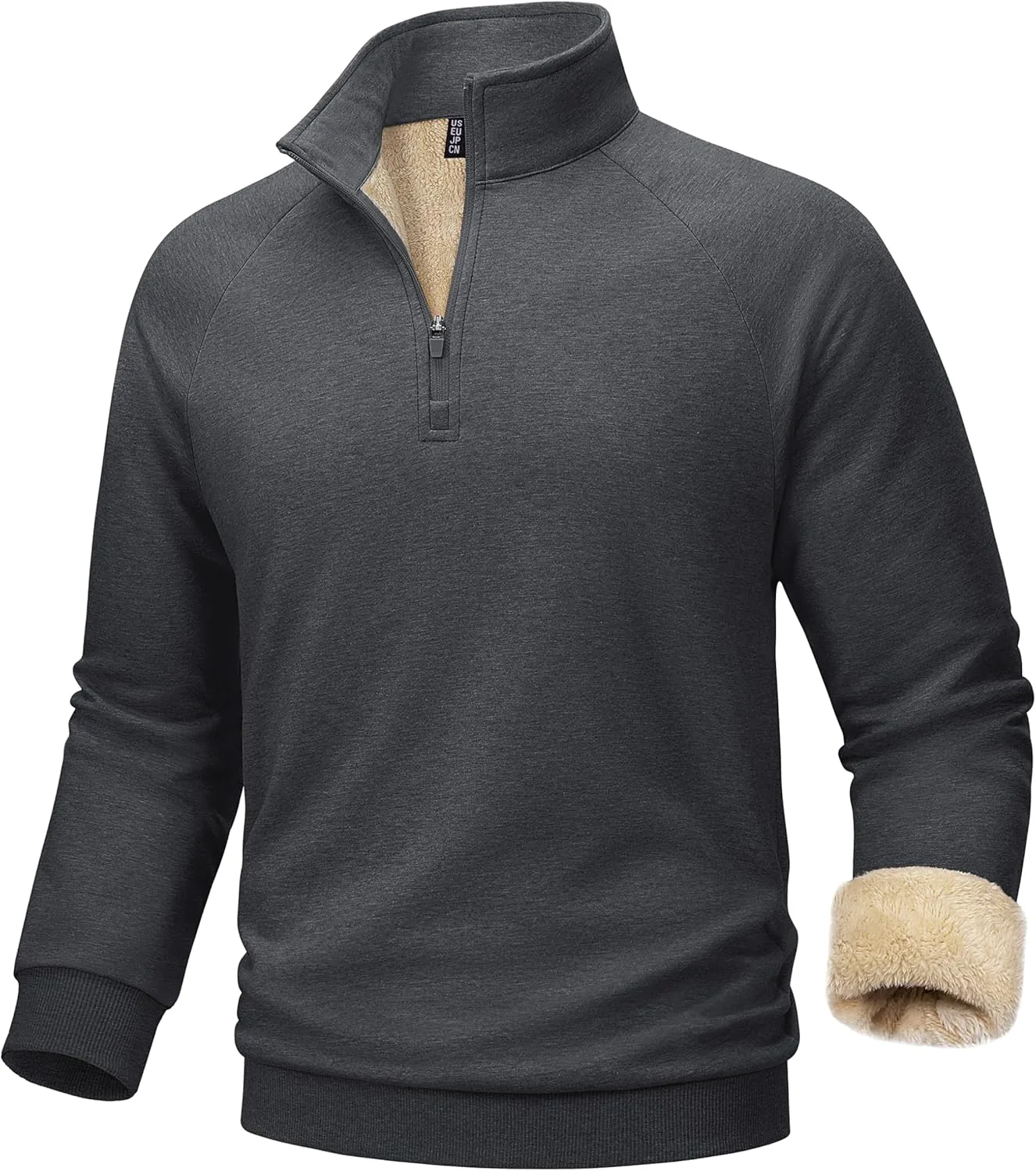 

TACVASEN мужской 1/4 Zip Pullover с подкладкой из Sherpa Fleece, утепленный толстовка с воротником стойкой