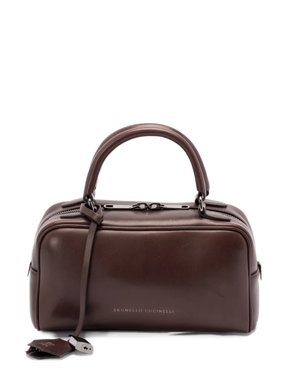 

Сумка-тоут с верхней ручкой и застежкой-молнией Brunello Cucinelli, коричневый