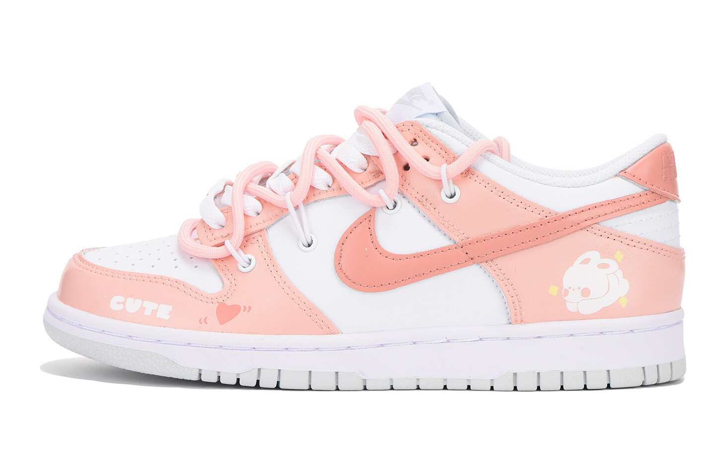 

Кроссовки Nike Dunk Skateboarding Shoes Men Low-top White/Pink, розовый