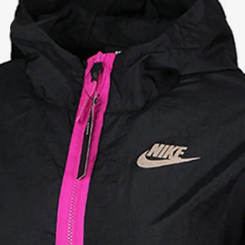 Спортивная куртка женская черный/черный/розовое пламя Nike — фото 4