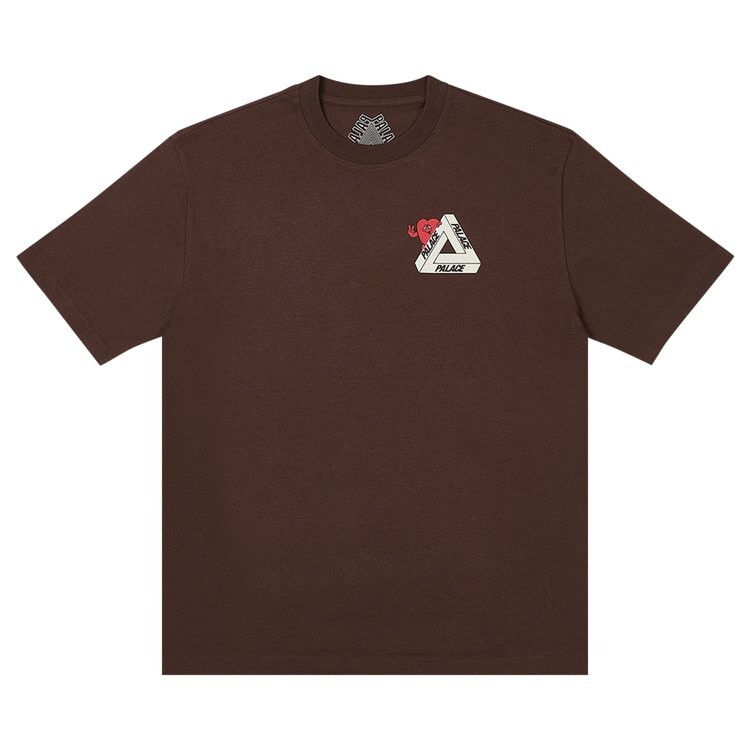 

Футболка Palace Tri-Hearts 'Nice Brown', коричневый