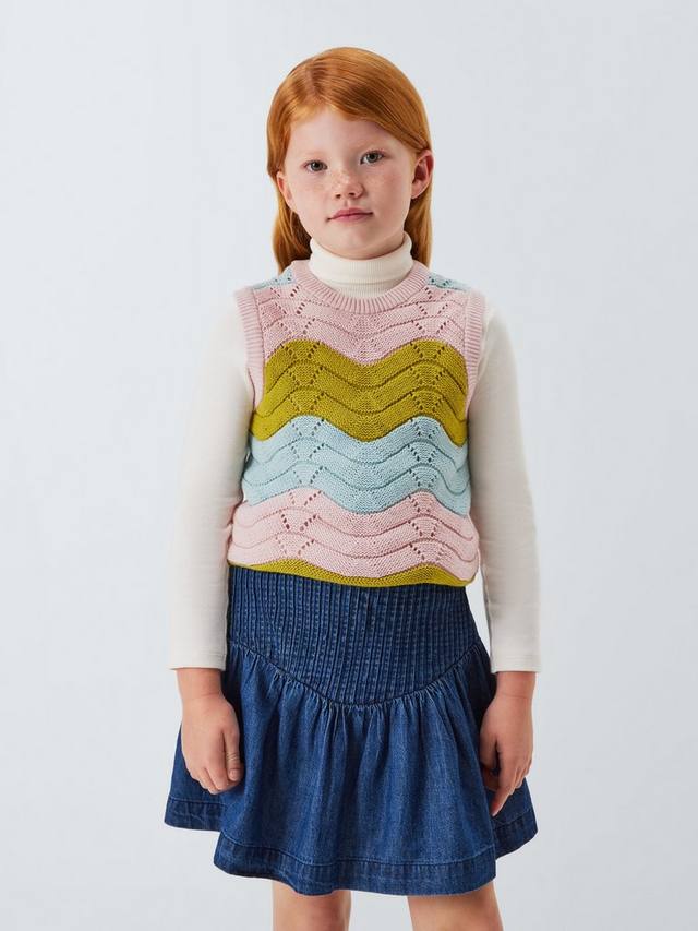 

Детский майка с волнистыми полосками John Lewis, Multi