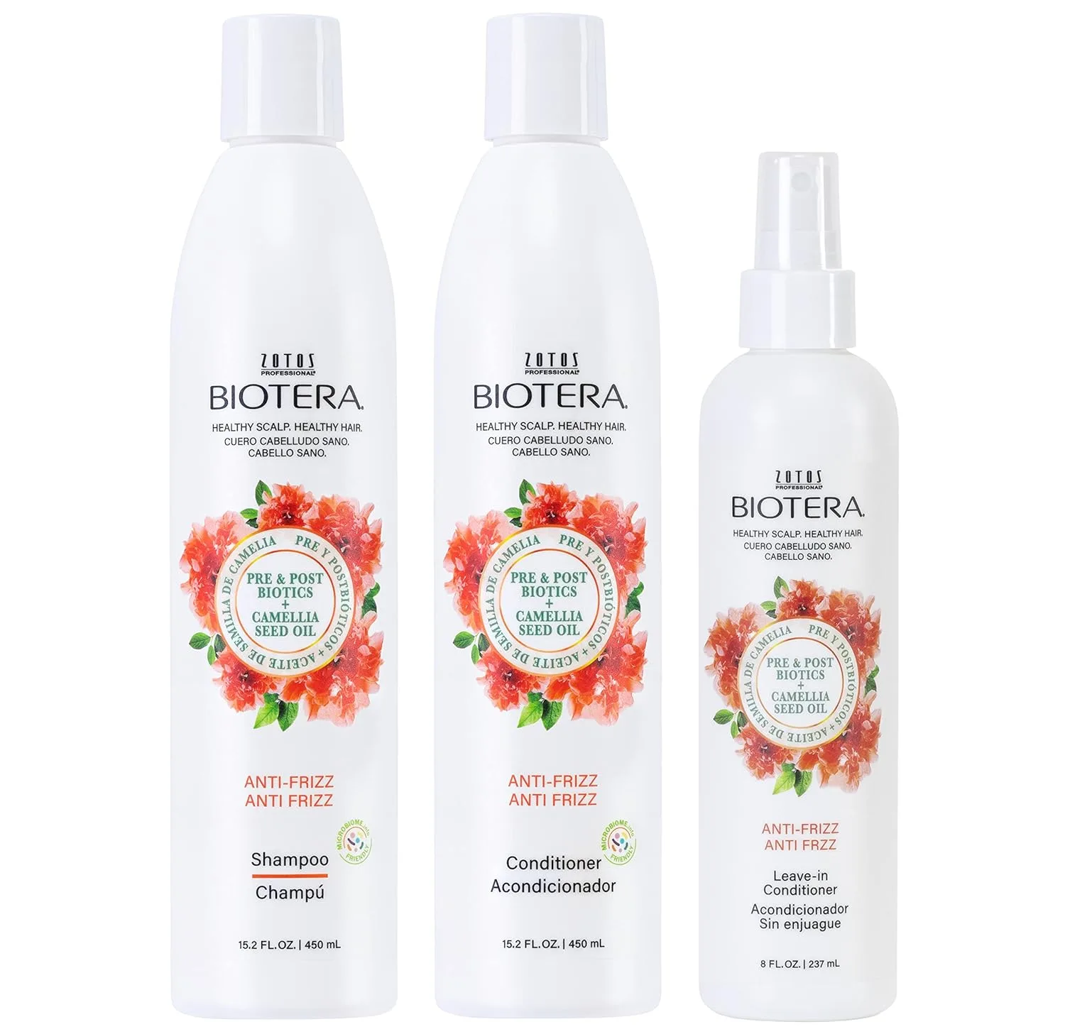 Кондиционер Biotera Anti Frizz Smoothing для гладкости и контроля непослушных волос 450 мл и 237 мл (3 шт.)