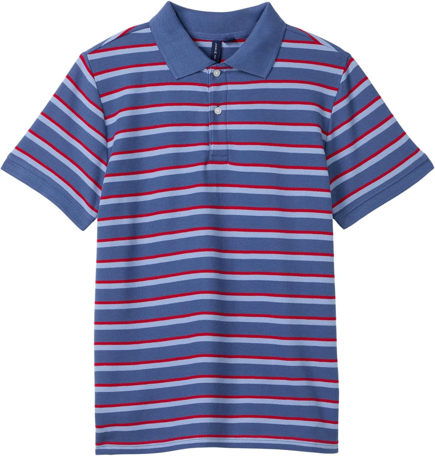 

Поло Janie and Jack Stripe Pique Polo, синий