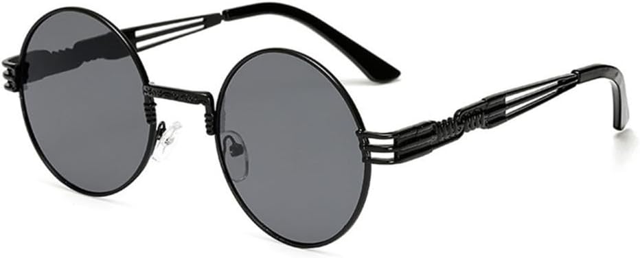 

Готические солнцезащитные очки в стиле стимпанк для мужчин и женщин, металлические круглые солнцезащитные очки с зеркальным покрытием и защитой от УФ-излучения UV400 VFDHN, 7