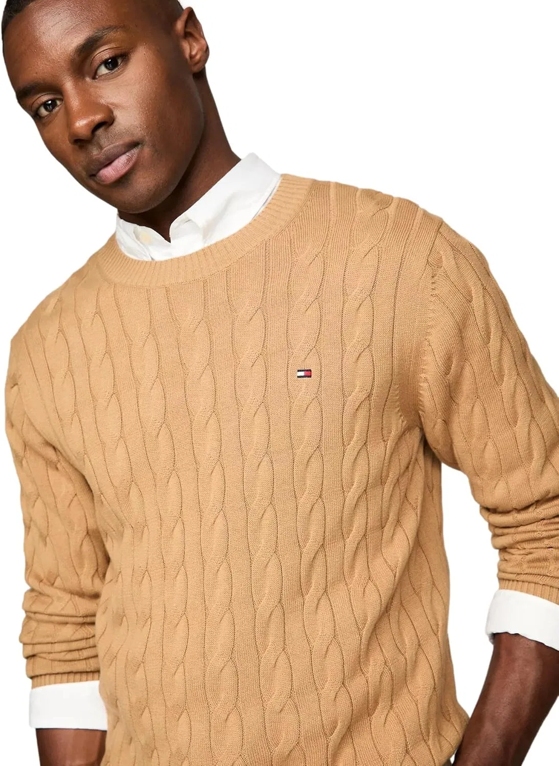 Свитер Tommy Hilfiger Men's Iconic Cable Knit из коллекции 2024, Pinecone Tan. — фото 3