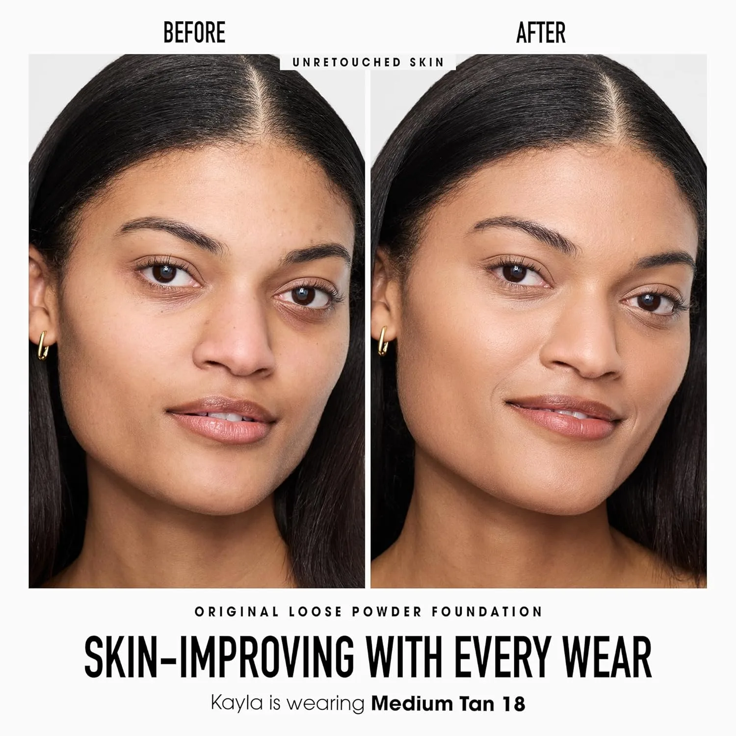 bareMinerals Original Get Started Kit, набор макияжа из 3 предметов: полноразмерная рассыпчатая минеральная тональная основа SPF 15, дорожная кисть Beautiful Finish и фиксирующая пудра Original Mineral Veil, AE Medium Tan — фото 2