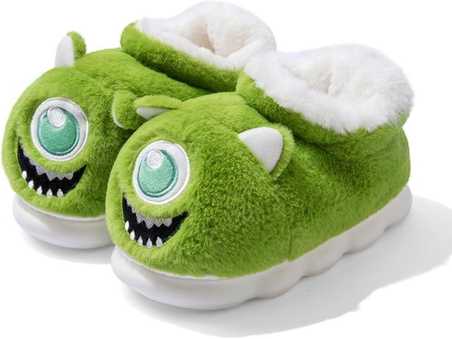 

Милые тапочки-монстры для женщин и мужчин, пушистые тапочки в виде животных, кавайные женские и мужские пушистые тапочки, мягкие теплые уютные домашние тапочки Zigihos, зеленый