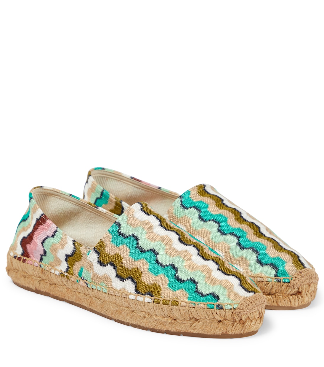 Эспадрильи из жаккардового полотна с зигзагообразным узором Missoni Mare, Turquoise