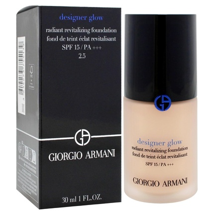 Дизайнерская тональная основа Glow Radiant Revitalizing Foundation SPF 15 PA Plus 1 унция от for Women Giorgio Armani — фото 3