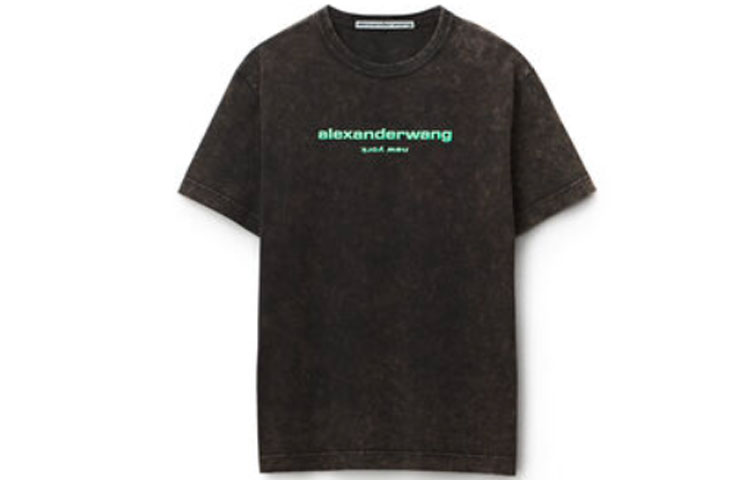 Футболка с рукавом дроп-шоулдер унисекс серый Alexander Wang — фото 2