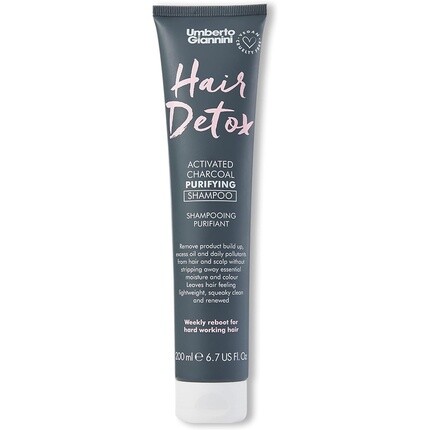 

Umberto Giannini Hair Detox Очищающий шампунь с активированным углем против загрязнения Еженедельное лечение волос и кожи головы 200 мл