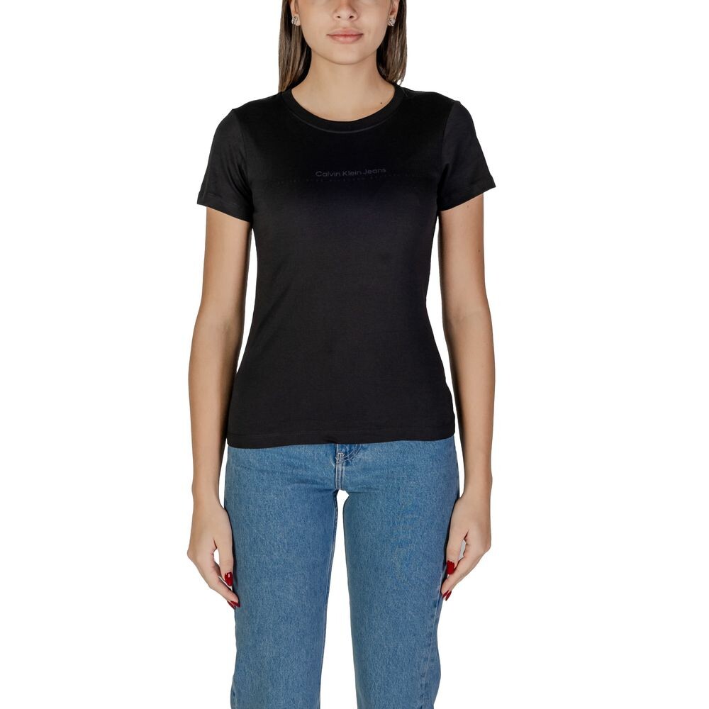 

Черные хлопковые топ и футболка Calvin Klein Jeans