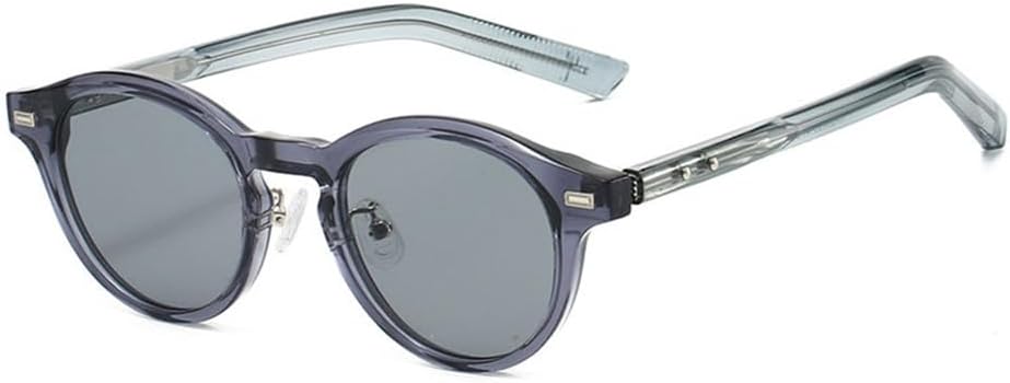 

Солнцезащитные очки UV400 с круглыми линзами и заклепками, конфетного цвета, для женщин и мужчин, для бега и занятий спортом на открытом воздухе UYPTK, Purple Gray Gray