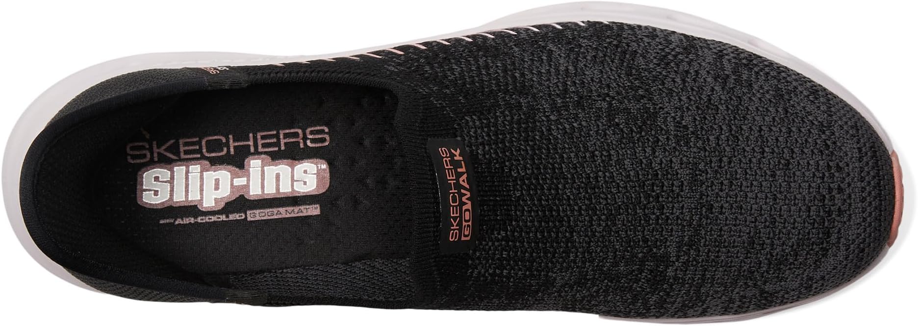 Кроссовки SKECHERS Performance Go Walk Glide Step 2.0 Venus Hands Free Slip-Ins, Black/Rose — фото 2