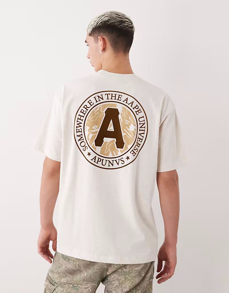 

Футболка свободного кроя Aape by A Bathing Ape бежевого цвета с принтом на груди и спине Aape By A Bathing Ape, Бежевый, Футболка свободного кроя Aape by A Bathing Ape бежевого цвета с принтом на груди и спине Aape By A Bathing Ape