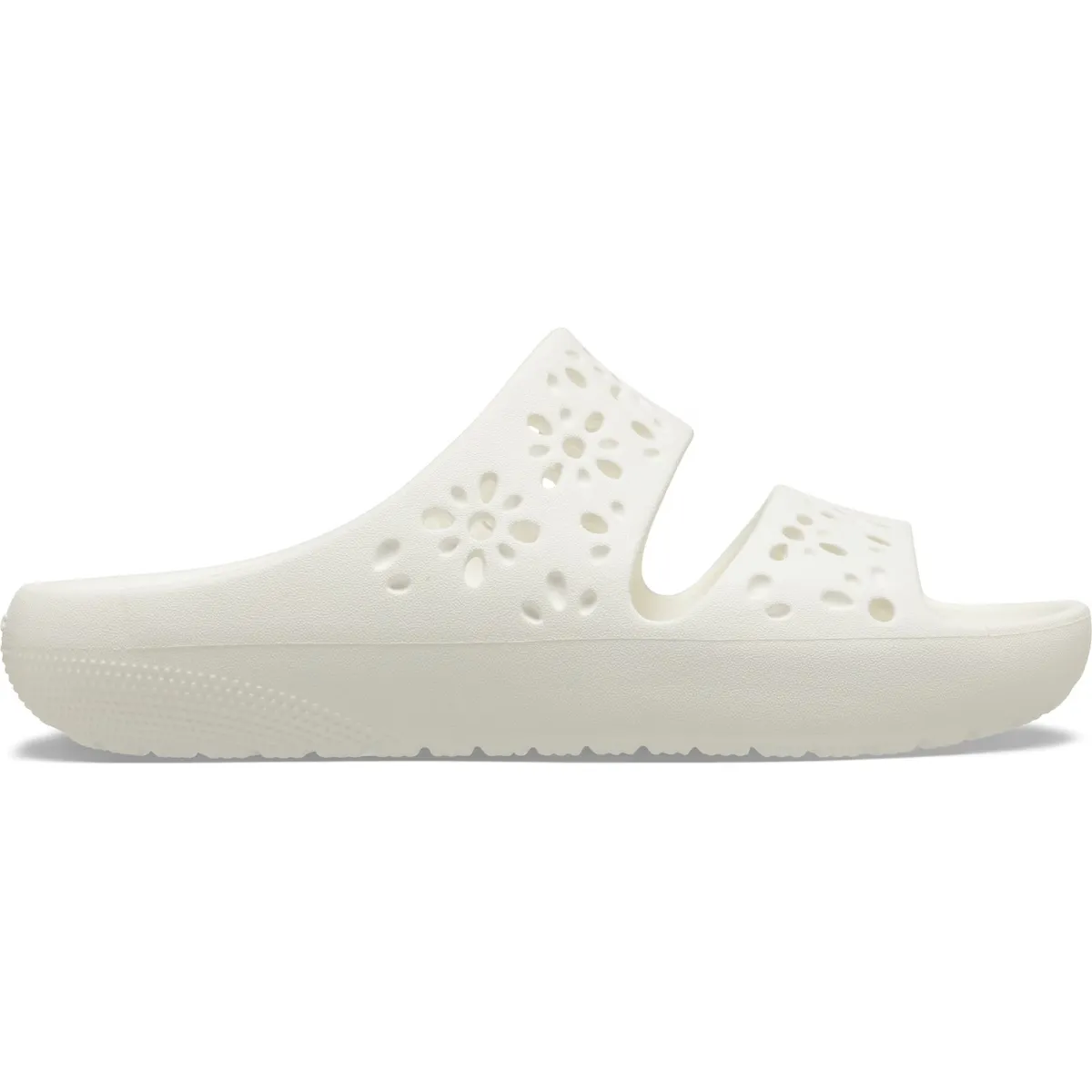 

Классические цветочные вырезанные U-образные сандалии Crocs Unisex, белый