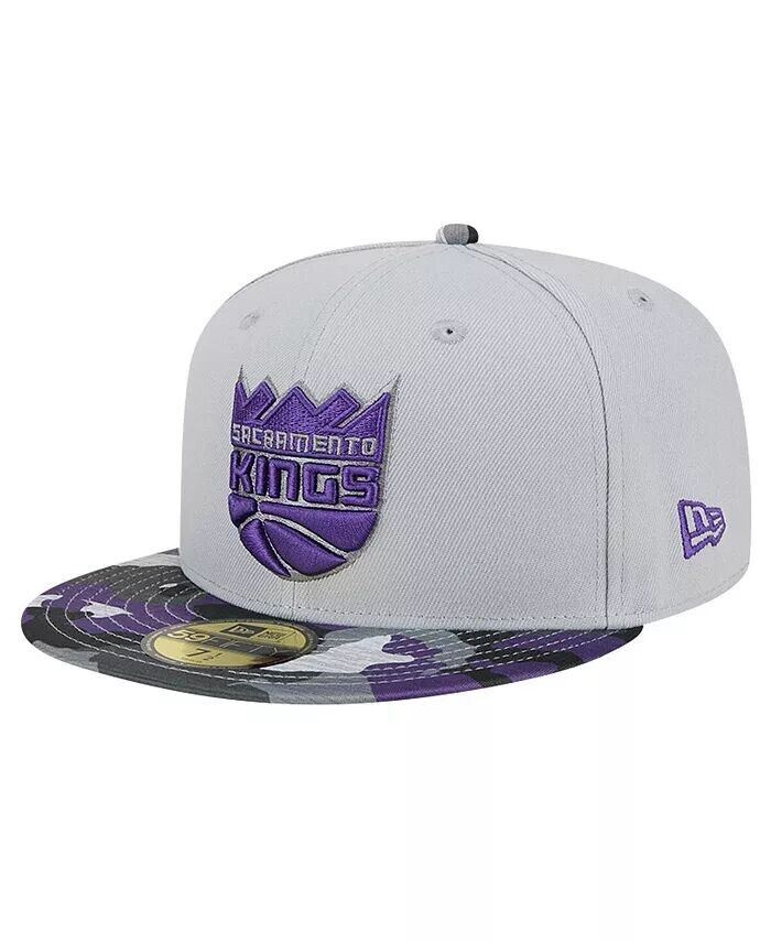 

Мужская серая кепка Sacramento Kings Active Color Camo Visor 59Fifty Fitted Hat New Era, серый