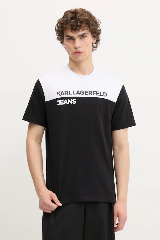 

Хлопковая футболка Karl Lagerfeld Jeans, черный
