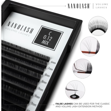 Накладные ресницы Volume Lashes для профессионального наращивания ресниц, объемное наращивание ресниц 10 мм 0,10 D Nanolash — фото 2