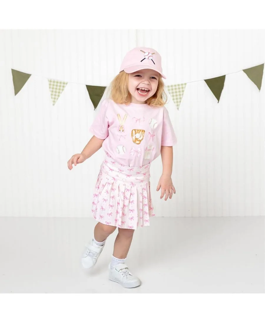 Детская футболка с коротким рукавом в бейсбольном стиле для девочек Sweet Wink, Ballet Pink — фото 2