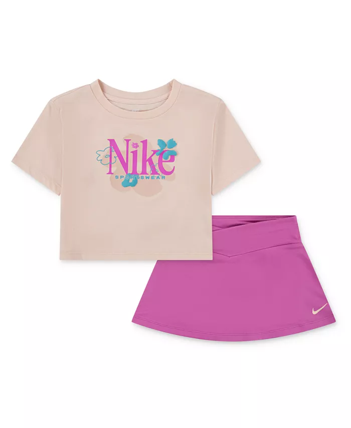 

Детский спортивный комплект из 2 предметов Dri-FIT Wild Flower Scooter для девочек Nike, розовый