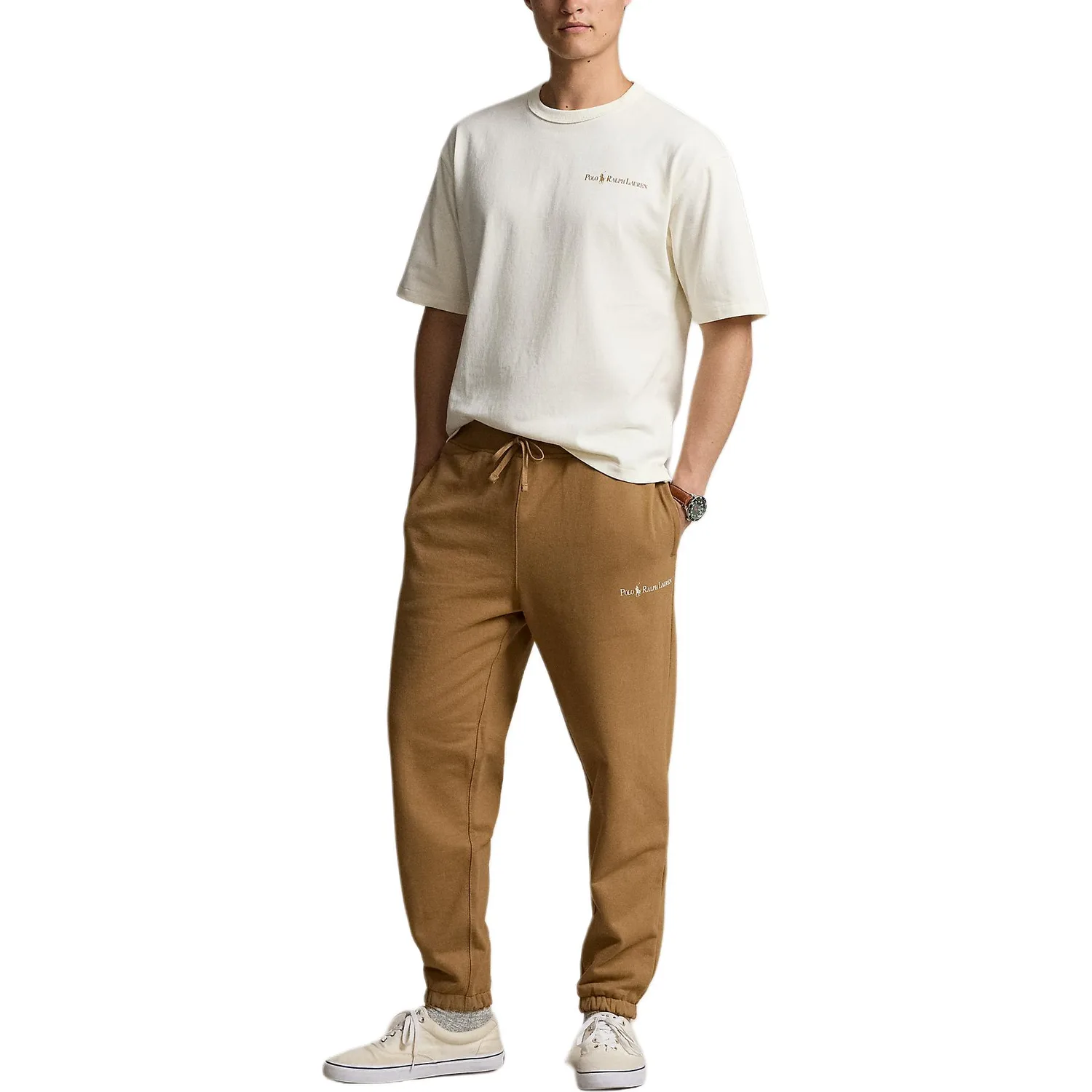 Polo Ralph Lauren Вязаные спортивные штаны мужские коричневые желтые — фото 4
