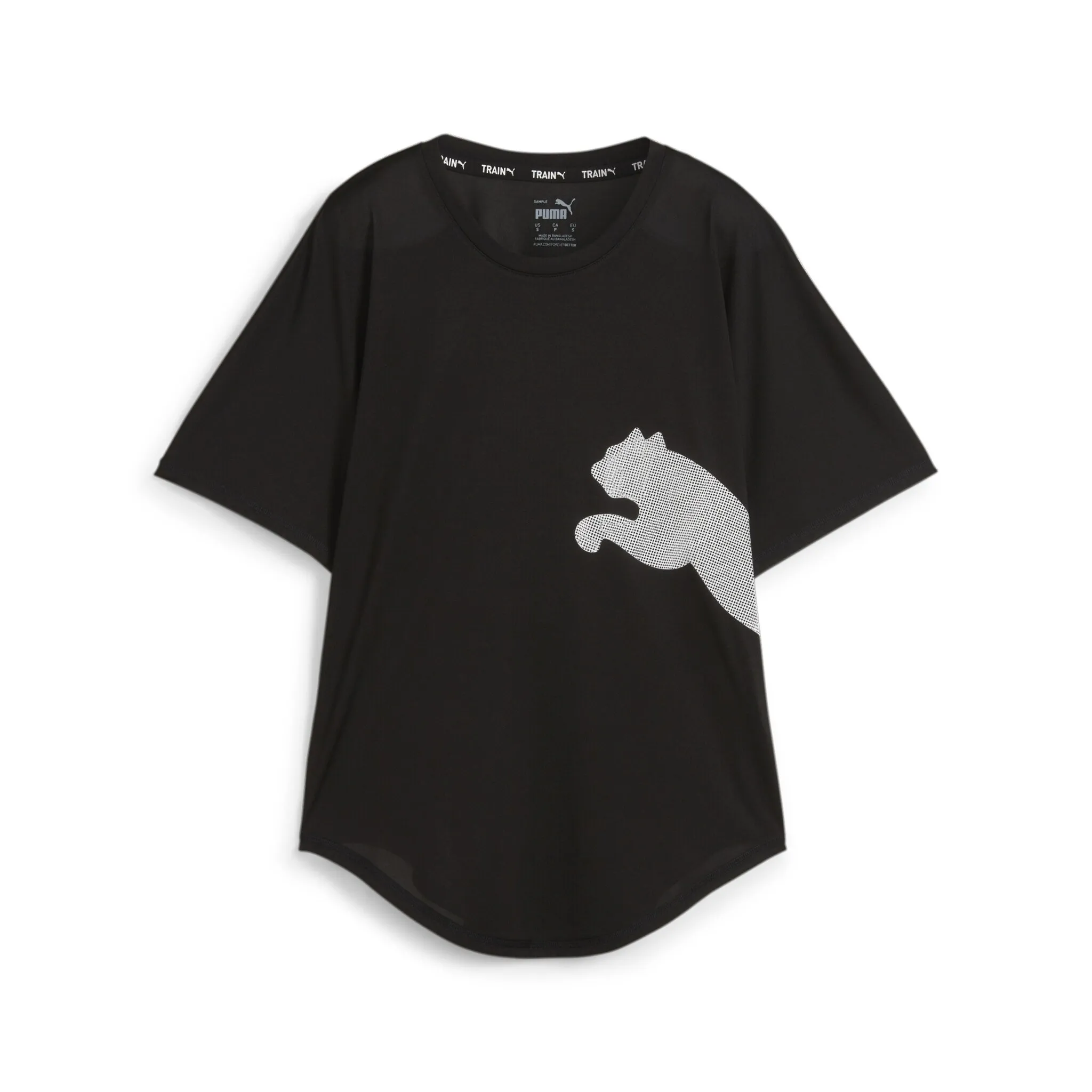 

Тренировочная рубашка PUMA "Train All Day Big Cat T-Shirt Women", черно-белый