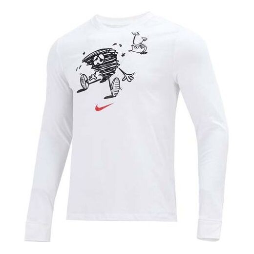 

Футболка men's training athleisure casual sports long sleeves round neck white t-shirt Nike, белый