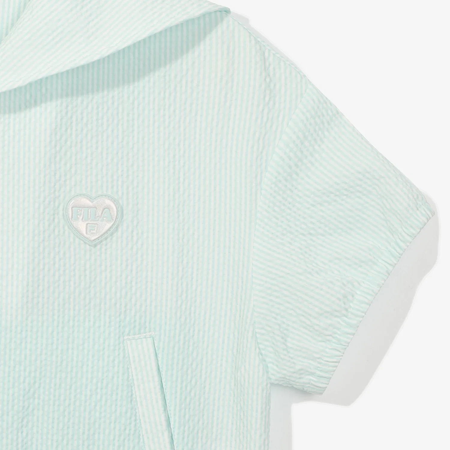 Детская синяя куртка из сирсакера от Fila Kids — фото 4