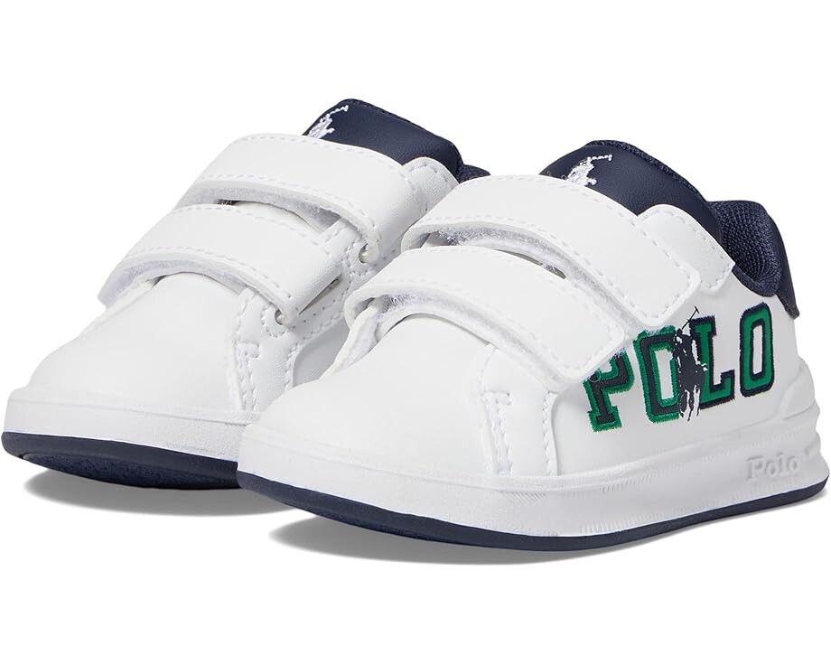 

Кроссовки Polo Ralph Lauren Kids Heritage Court II Graphic EZ, цвет White/Navy/Green