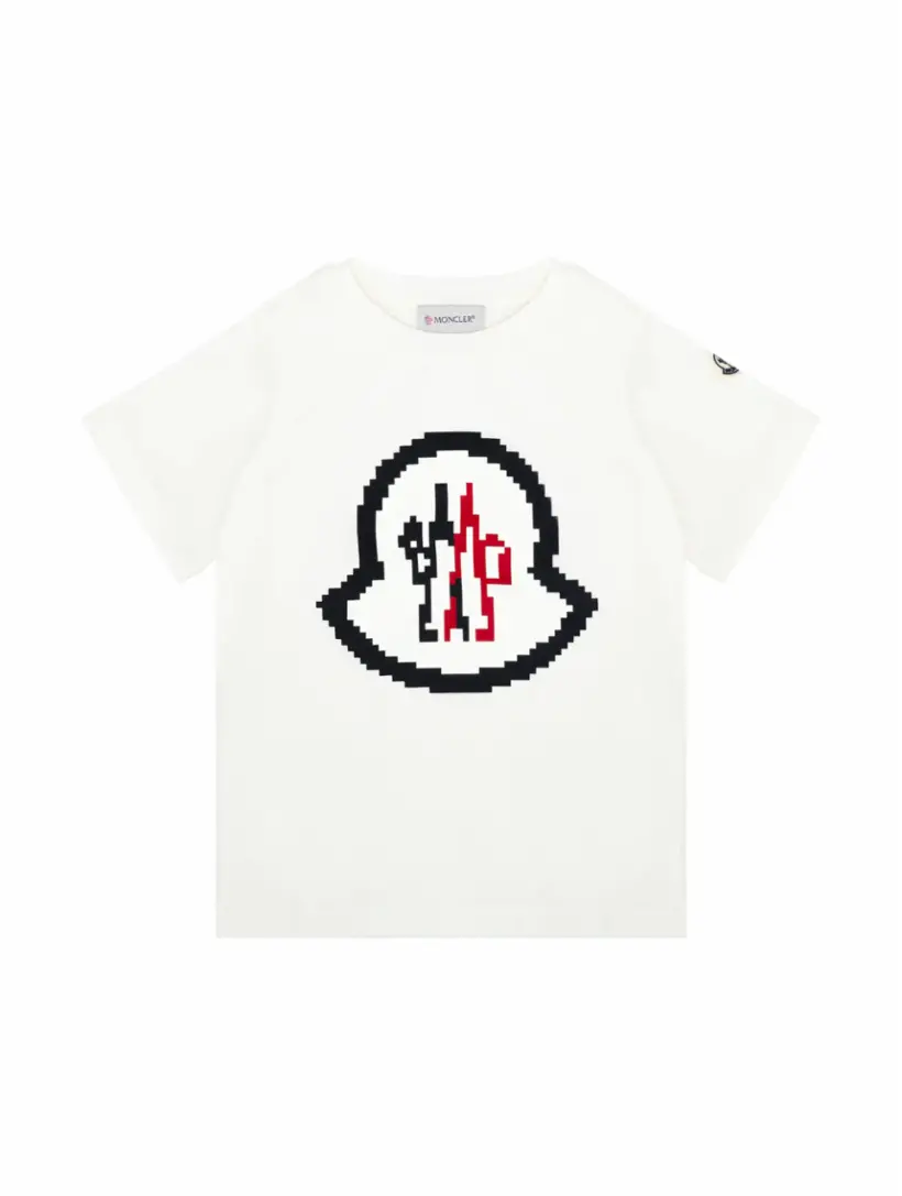 

Хлопковая футболка с принтом Moncler, белый